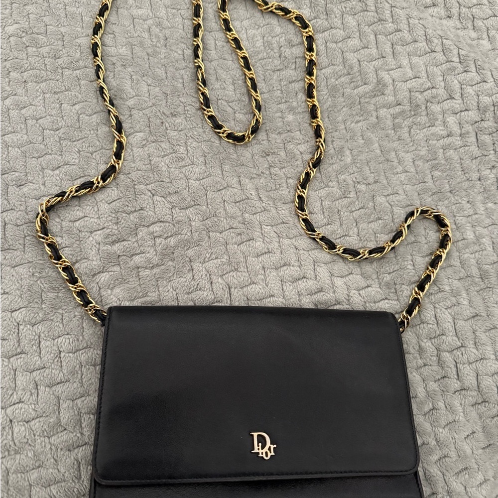Dark blue Dior Women's Bag with Gold Chain